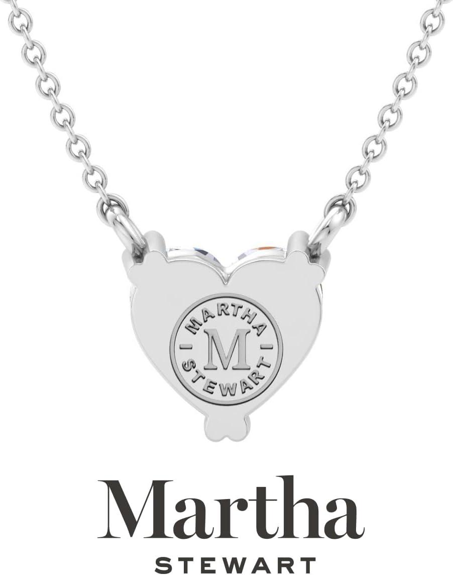 imageMartha Stewart Lab Grown Diamond Solitaire Necklace In Sterling Silver Emerald Heart Pear or Round ShapeHeart Shape3 Carat