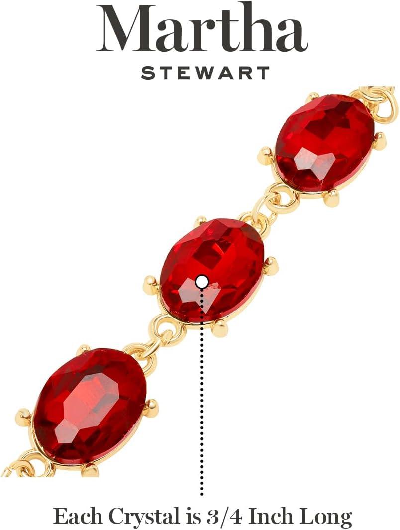 imageMartha Stewart Oval Crystal Statement BraceletRed