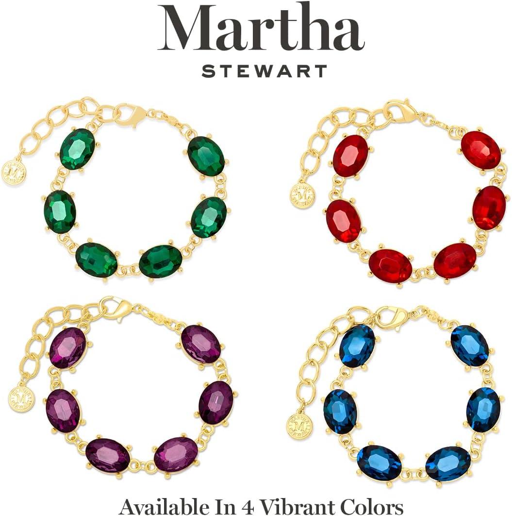 imageMartha Stewart Oval Crystal Statement BraceletRed