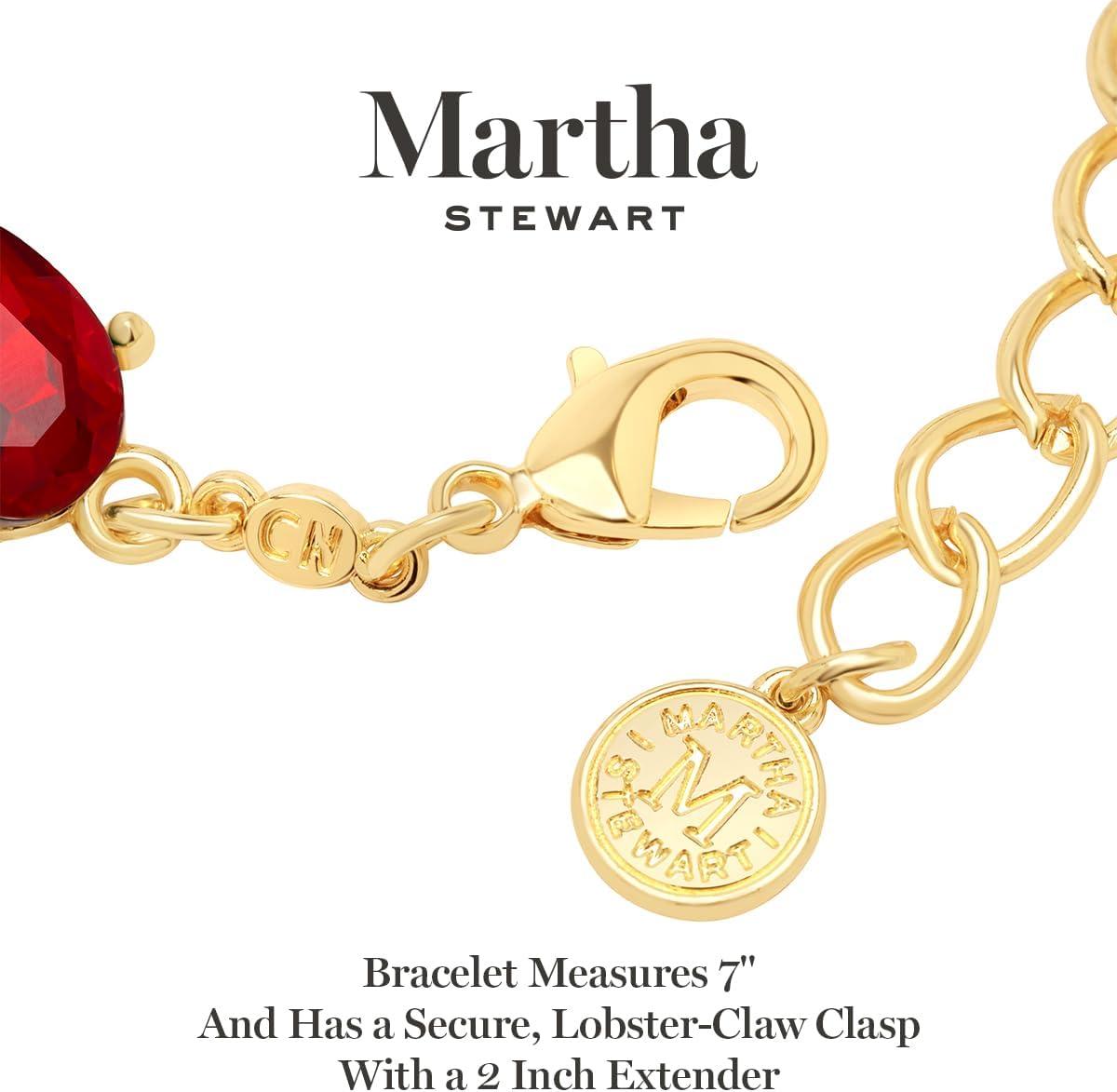 imageMartha Stewart Oval Crystal Statement BraceletRed