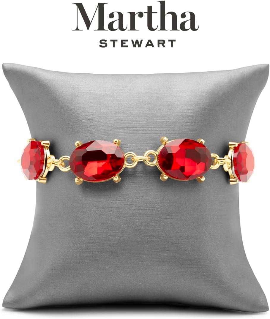 imageMartha Stewart Oval Crystal Statement BraceletRed