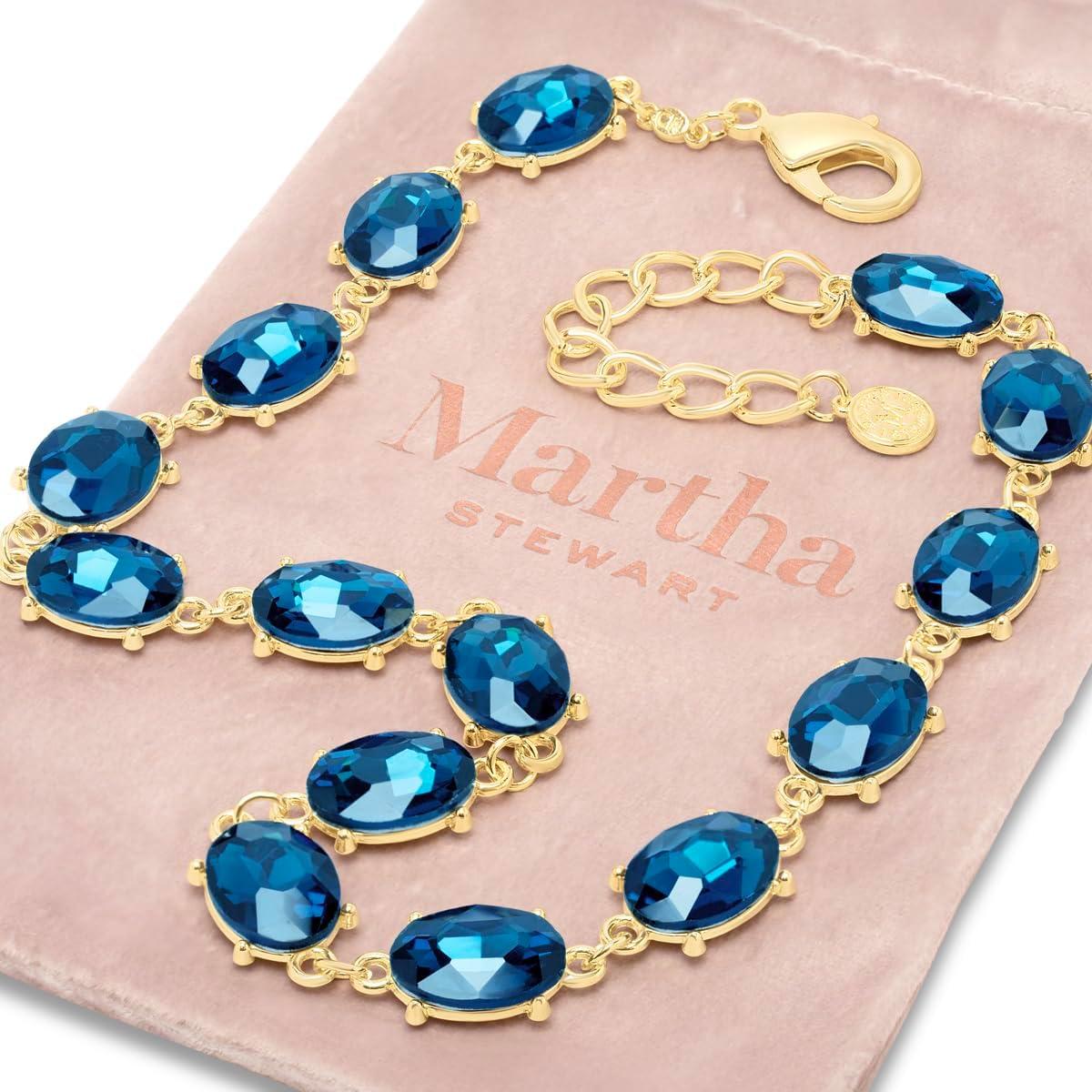 imageMartha Stewart Oval Crystal Statement NecklaceBlue