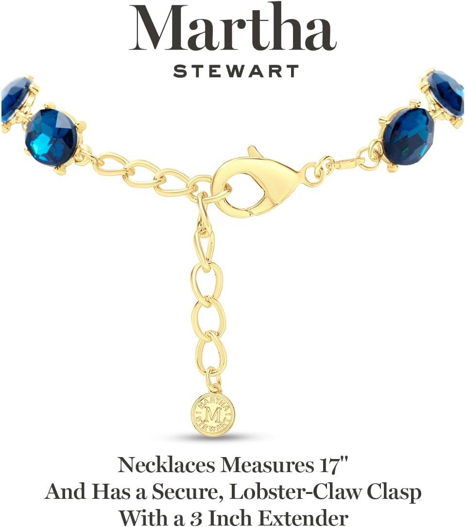 imageMartha Stewart Oval Crystal Statement NecklaceBlue