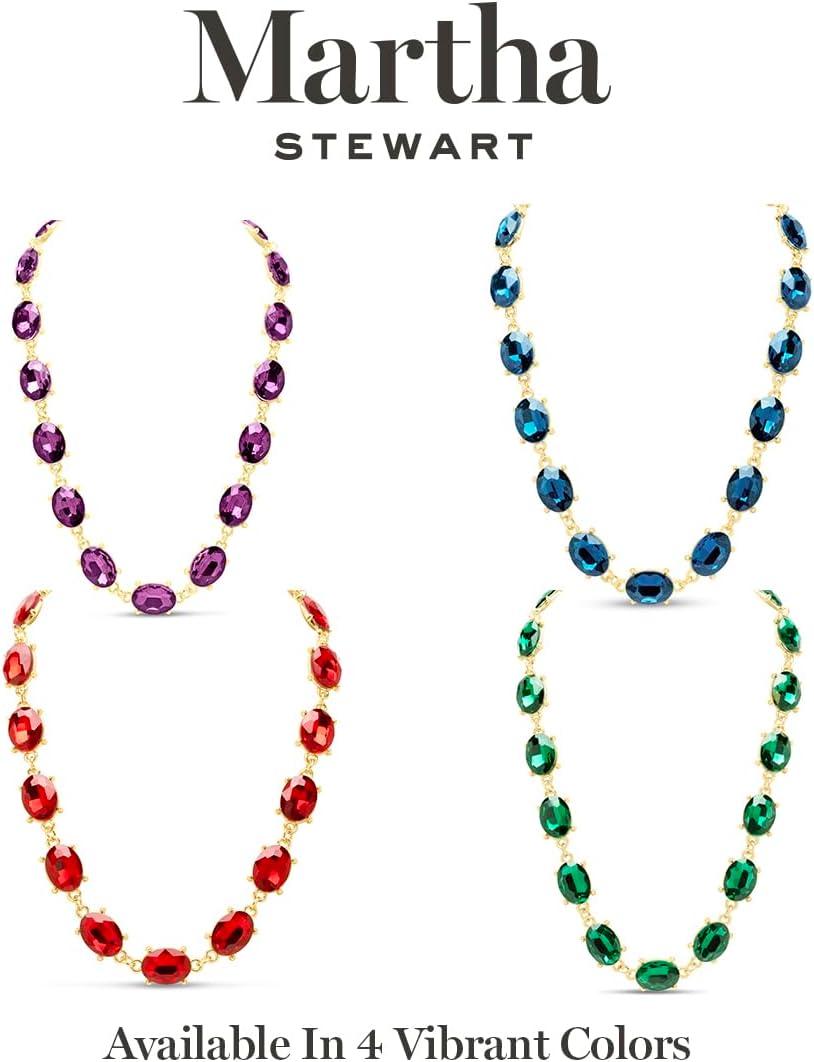 imageMartha Stewart Oval Crystal Statement NecklaceBlue