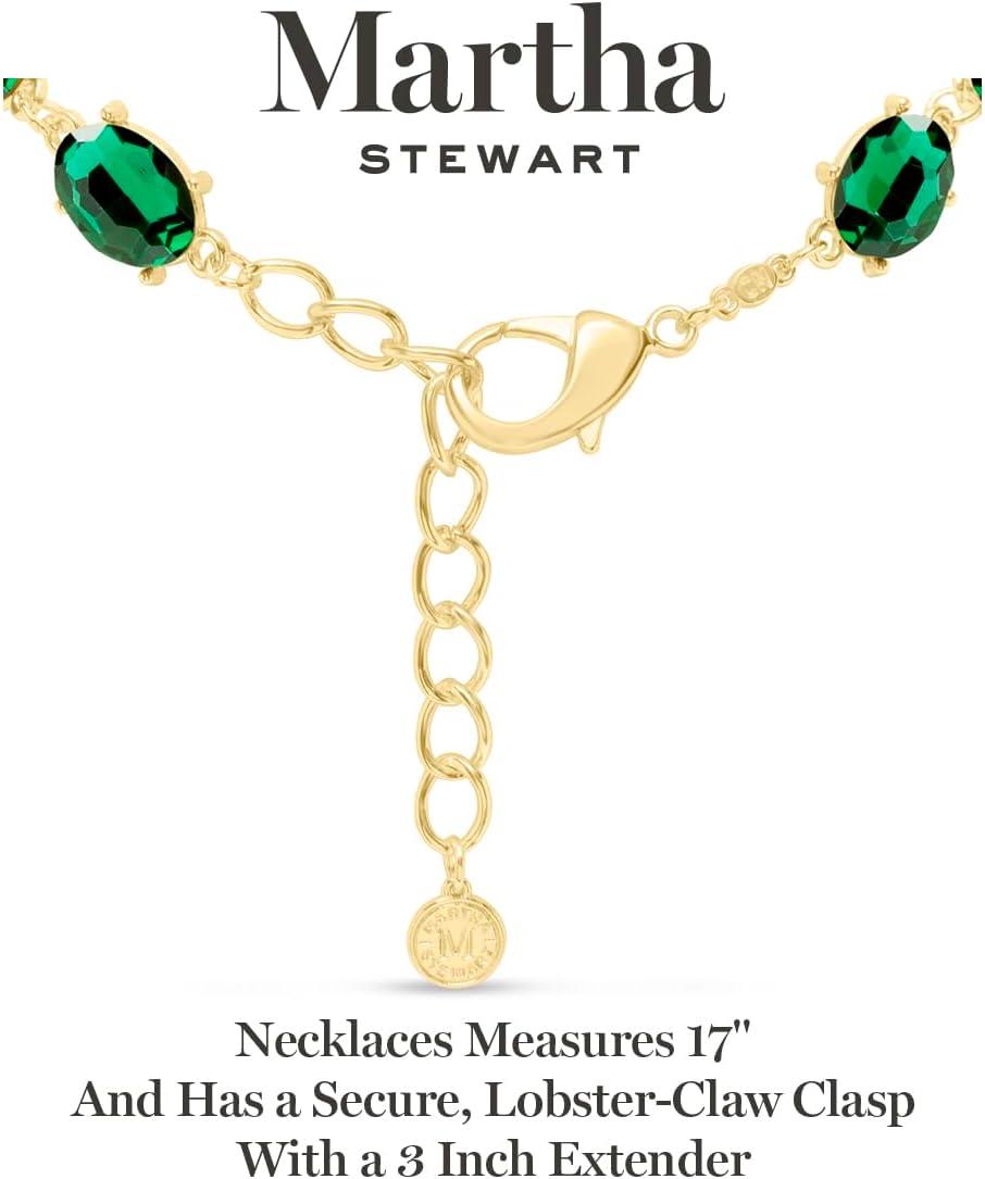 imageMartha Stewart Oval Crystal Statement NecklaceGreen