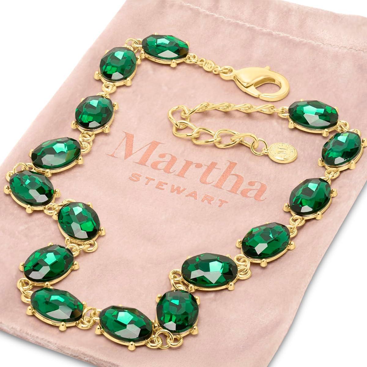 imageMartha Stewart Oval Crystal Statement NecklaceGreen