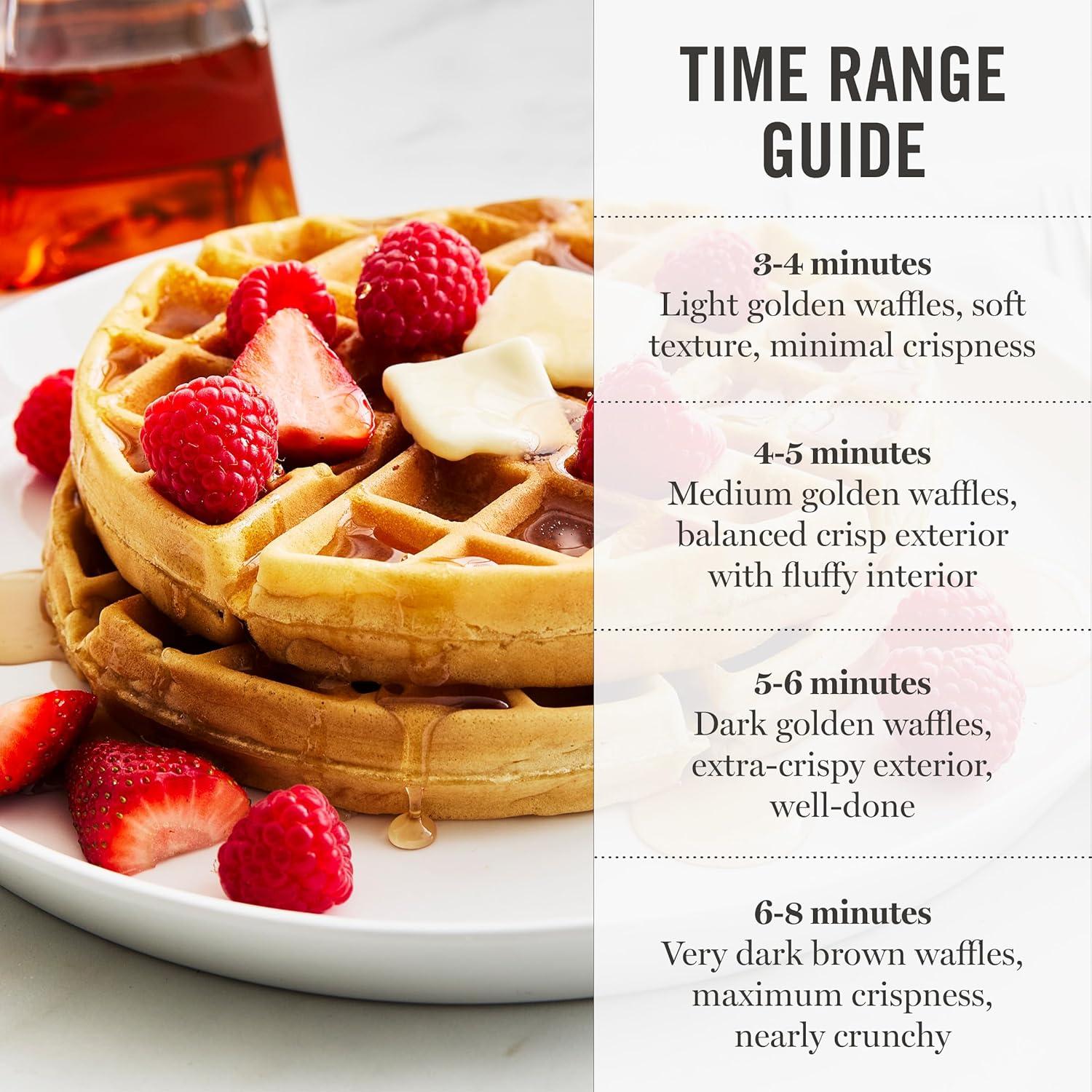 imageMartha Stewart Rotating Waffle Maker 180 Flip Iron with PFASFree Nonstick Plates Adjustable Timer Ready Light Drip Tray Space Saving Classic Round 7 Easy to Clean Stainless Steel LinenSky Blue