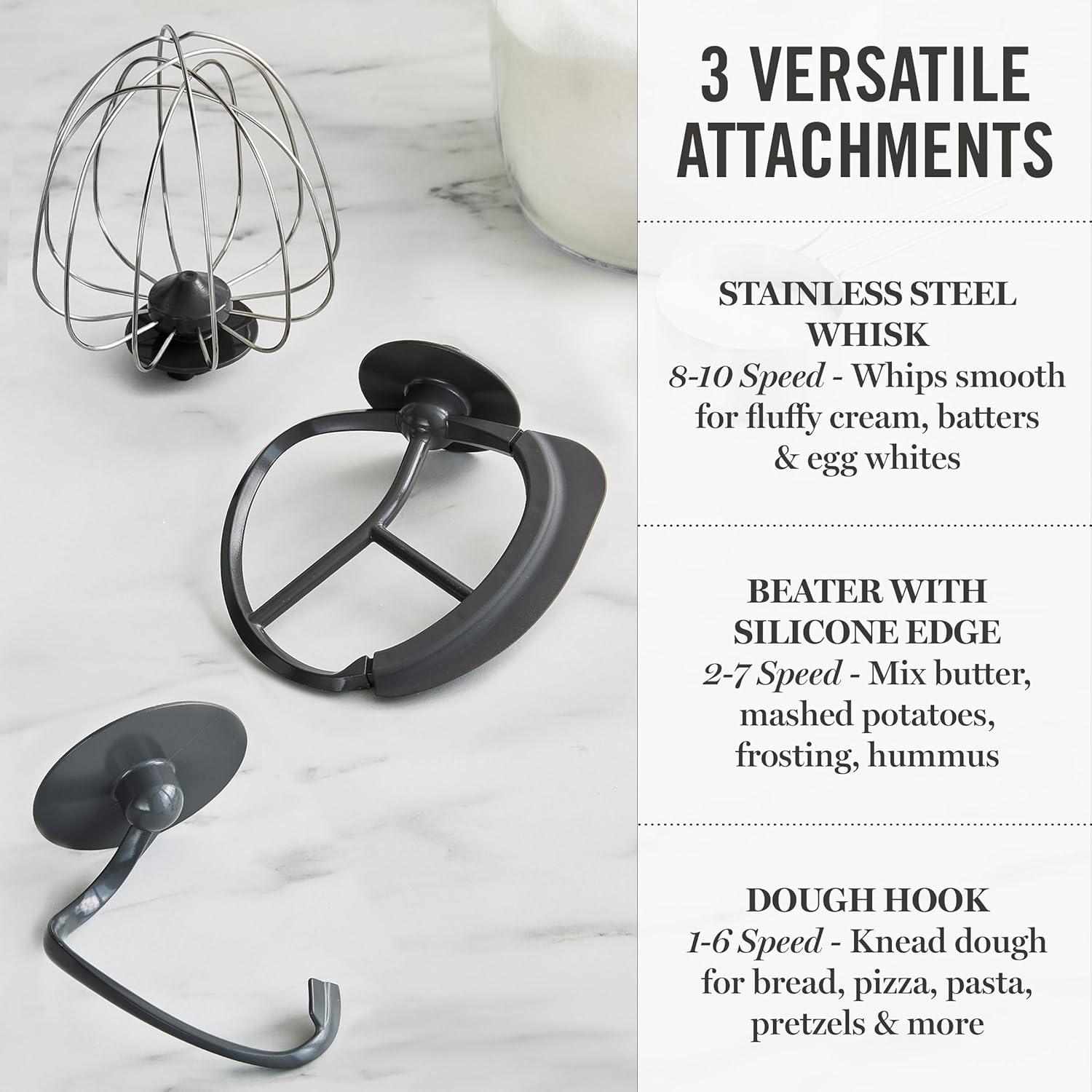 imageMartha Stewart TiltHead Stand Mixer12 Speed 53QT Stainless Steel Bowl Splash Guard with Pour Chute Whisk Dough Hook Flat BeaterElectric Kitchen Baking Mixer Bread Cake Whip Linen WhiteHoneydew Green