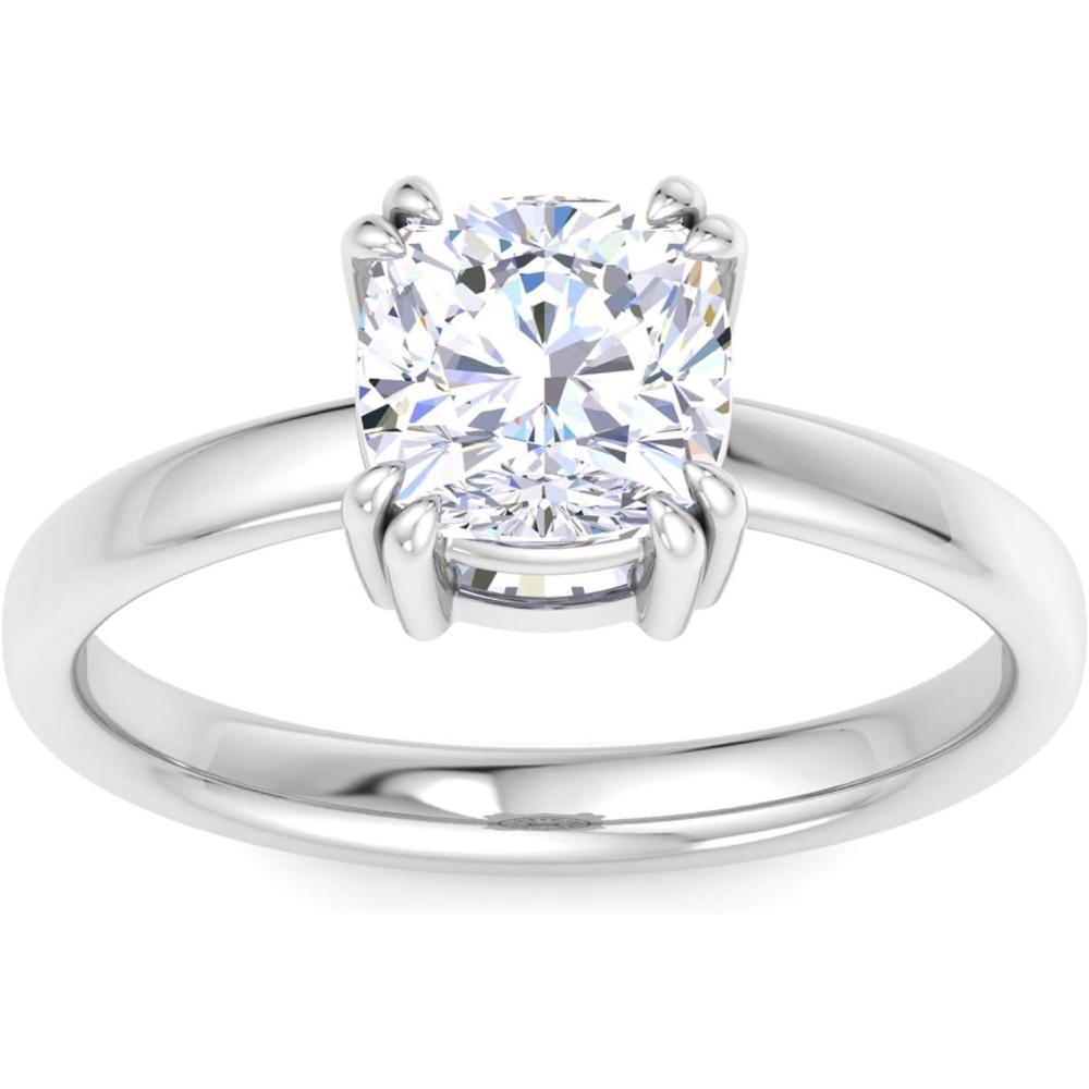 imageMartha Stewart 2 Carat Cushion Cut Lab Grown Diamond Solitaire Engagement Ring In Sterling Silver