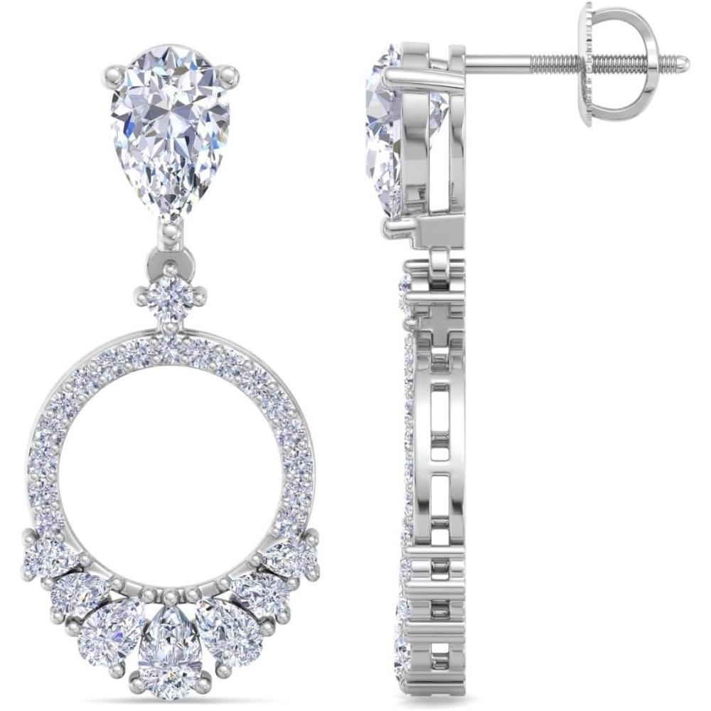 imageMartha Stewart 3 Carat Pear Shape Lab Grown Diamond Drop Earrings In Sterling Silver