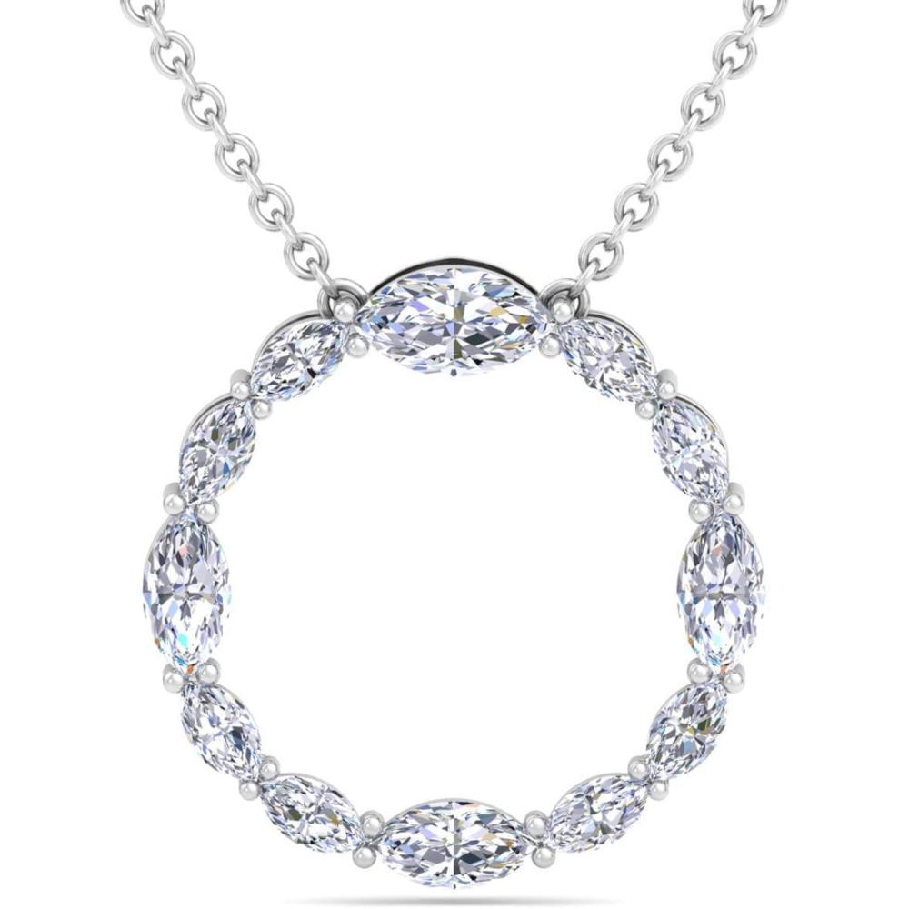 imageMartha Stewart 4 Carat Lab Grown Diamond Marquise Circle Necklace In Sterling Silver