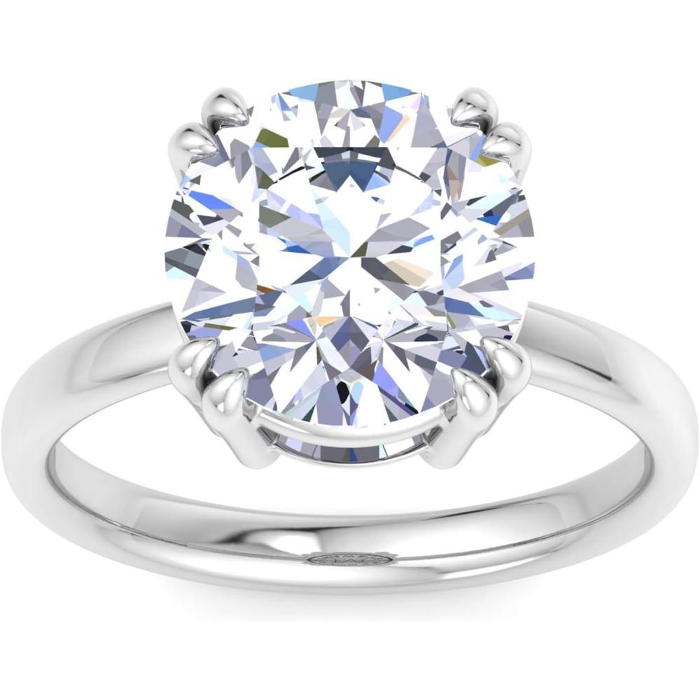 imageMartha Stewart 5 Carat Round Shape Lab Grown Diamond Solitaire Engagement Ring In Sterling Silver
