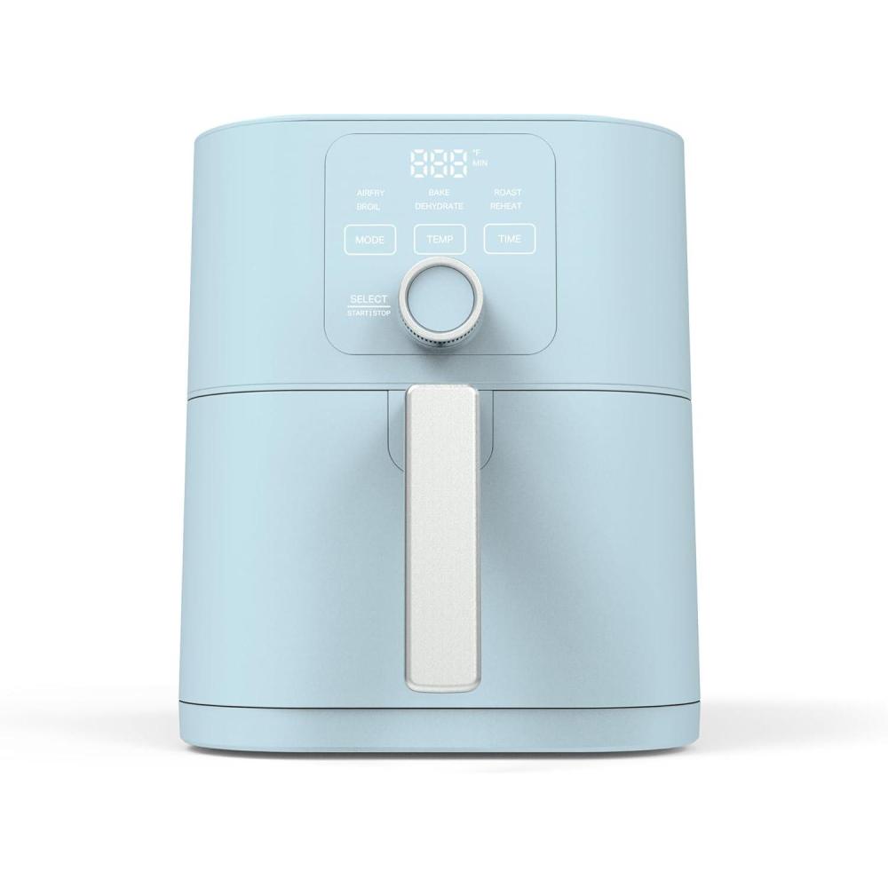 imageMartha Stewart 6QT Air Fryer 6in1 Bake Broil Roast Air Fry Dehydrate Reheat Ceramic NonStick Basket Crispy Results Fast 400F Max Temp Shake Reminder Auto ShutOff Linen CreamSky Blue