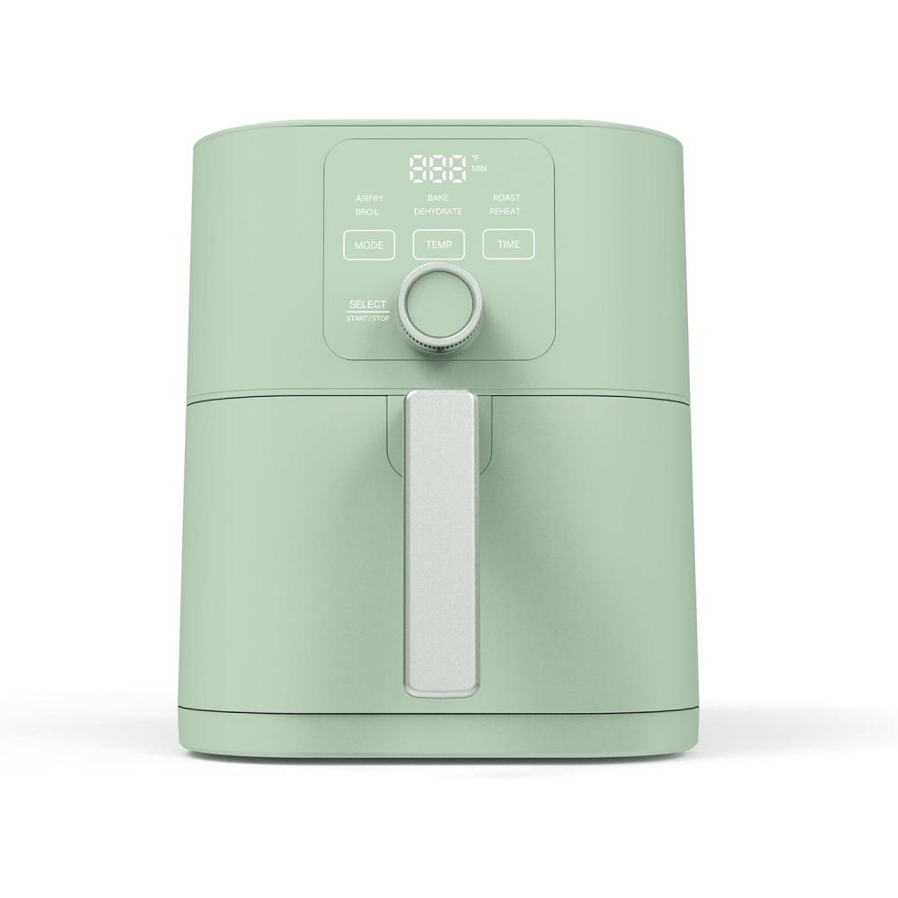 imageMartha Stewart 6QT Air Fryer 6in1 Bake Broil Roast Air Fry Dehydrate Reheat Ceramic NonStick Basket Crispy Results Fast 400F Max Temp Shake Reminder Auto ShutOff Linen CreamHoneydew Green