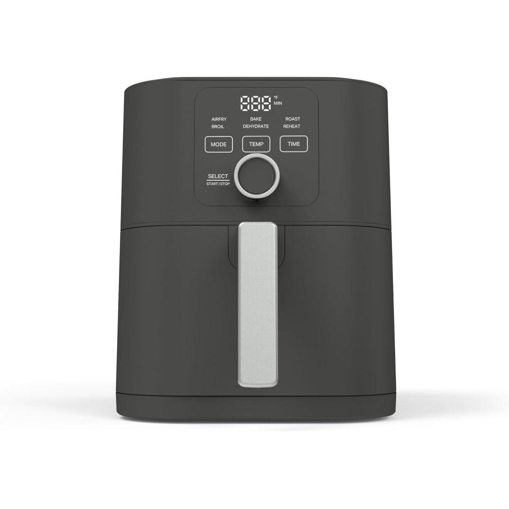 imageMartha Stewart 6QT Air Fryer 6in1 Bake Broil Roast Air Fry Dehydrate Reheat Ceramic NonStick Basket Crispy Results Fast 400F Max Temp Shake Reminder Auto ShutOff Linen CreamCaviar Gray