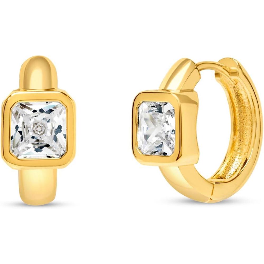 imageMartha Stewart Gold Huggie Hoop EarringsWhite