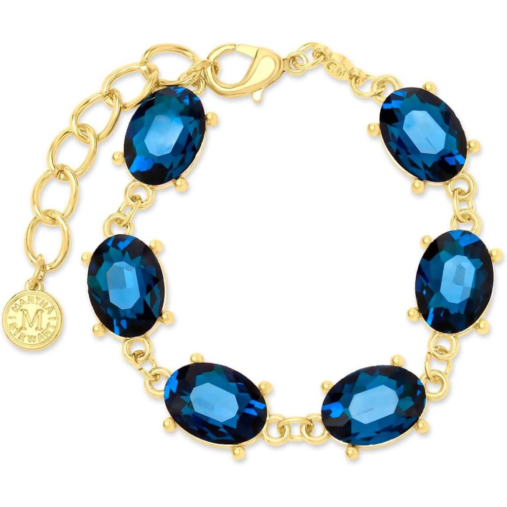 imageMartha Stewart Oval Crystal Statement BraceletBlue