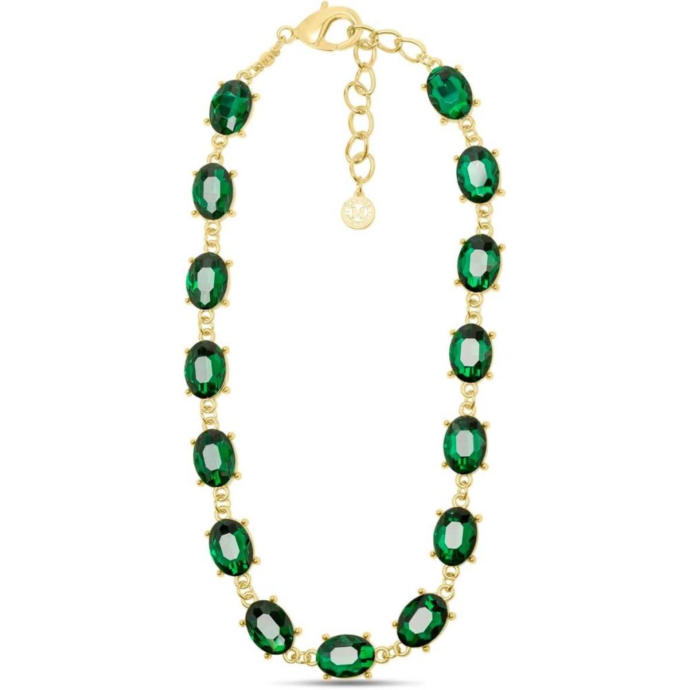 imageMartha Stewart Oval Crystal Statement NecklaceGreen