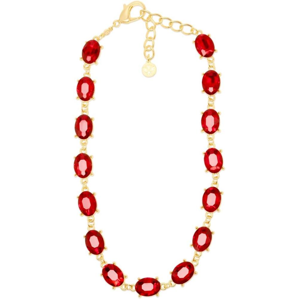imageMartha Stewart Oval Crystal Statement NecklaceRed