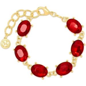 Martha Stewart Oval Crystal Statement Bracelet(Red)