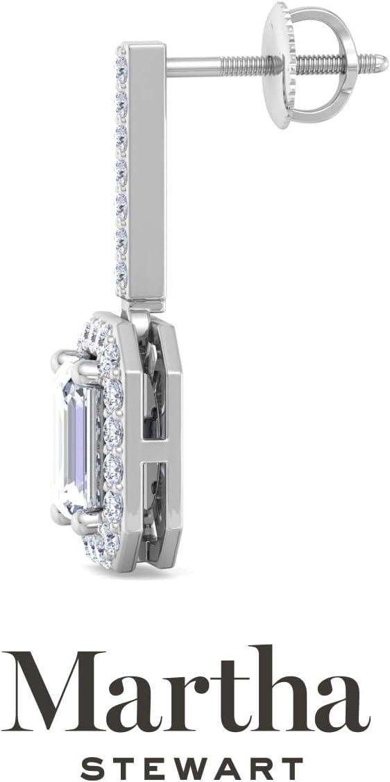 imageMartha Stewart 2 12 Carat Lab Grown Diamond Drop Earrings In Sterling SilverEmerald