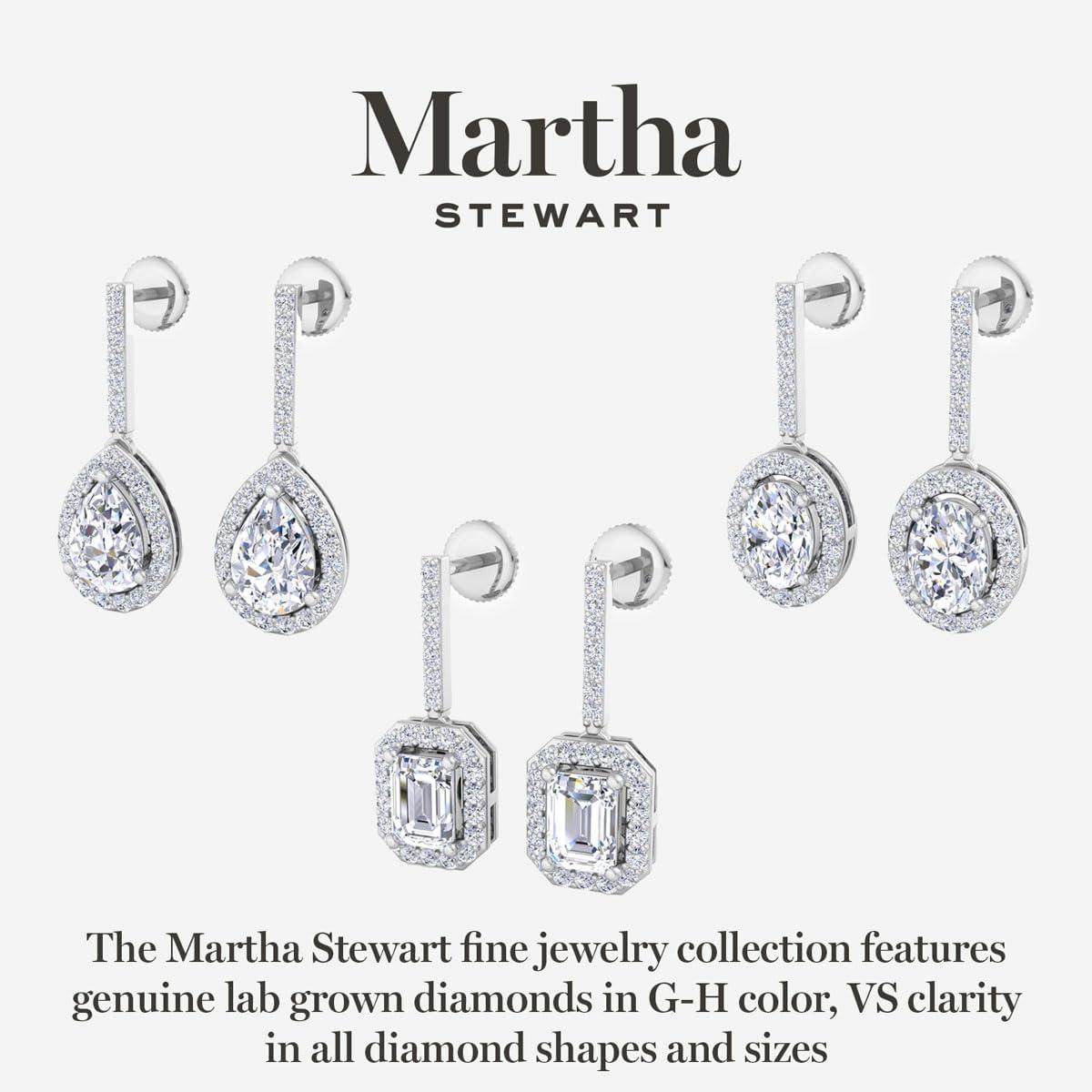 imageMartha Stewart 2 12 Carat Lab Grown Diamond Drop Earrings In Sterling SilverEmerald