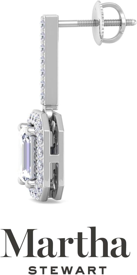 imageMartha Stewart 2 12 Carat Lab Grown Diamond Drop Earrings In Sterling SilverEmerald