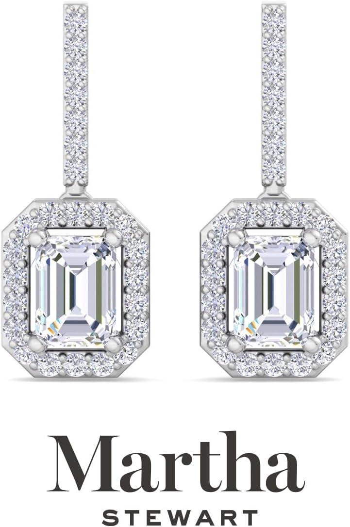 imageMartha Stewart 2 12 Carat Lab Grown Diamond Drop Earrings In Sterling SilverEmerald