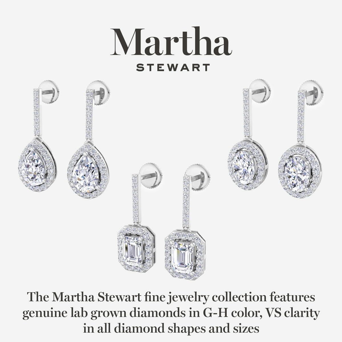 imageMartha Stewart 2 12 Carat Lab Grown Diamond Drop Earrings In Sterling SilverOval