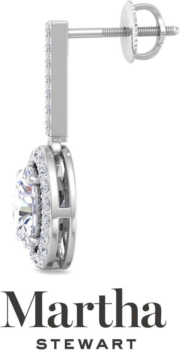 imageMartha Stewart 2 12 Carat Lab Grown Diamond Drop Earrings In Sterling SilverOval
