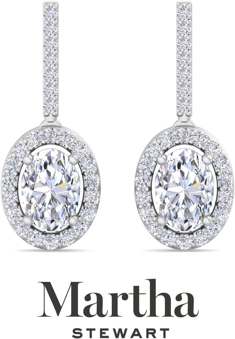 imageMartha Stewart 2 12 Carat Lab Grown Diamond Drop Earrings In Sterling SilverOval