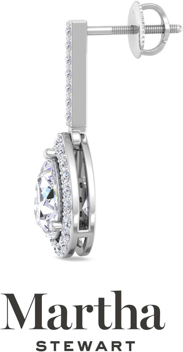 imageMartha Stewart 2 12 Carat Lab Grown Diamond Drop Earrings In Sterling SilverPear