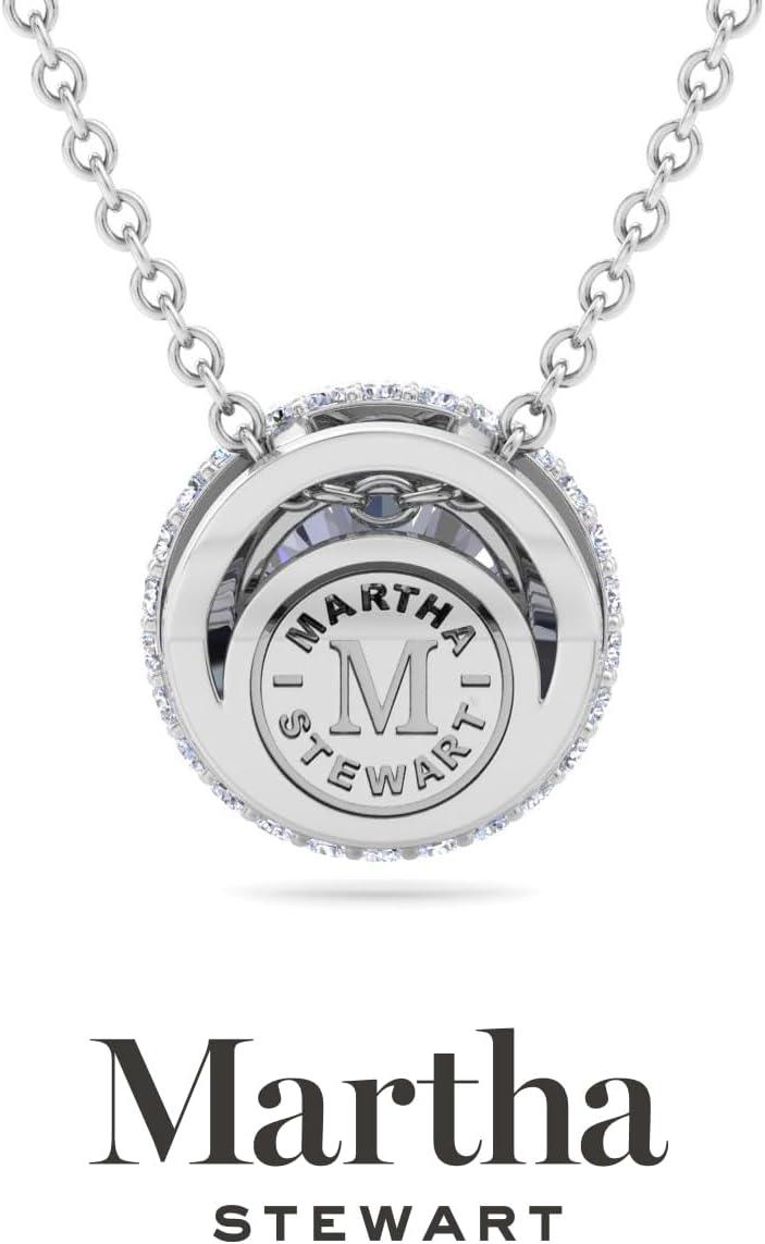 imageMartha Stewart 2 14 Carat Lab Grown Diamond Halo Necklace In Sterling Silver Lab Grown Diamond Necklace For WomenRound Shape