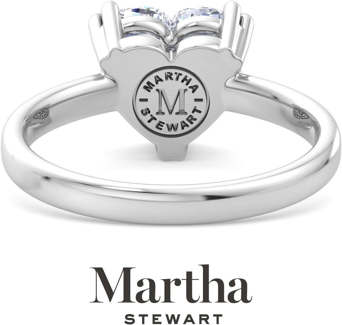 imageMartha Stewart 2 Carat Heart Shape Lab Grown Diamond Solitaire Engagement Ring In Sterling Silver