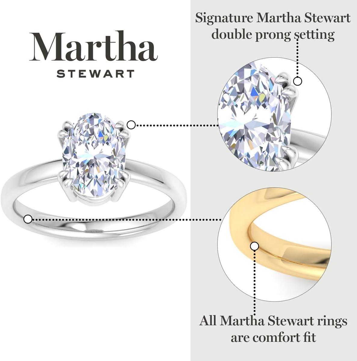 imageMartha Stewart 2 Carat Oval Shape Lab Grown Diamond Solitaire Engagement Ring In Sterling Silver