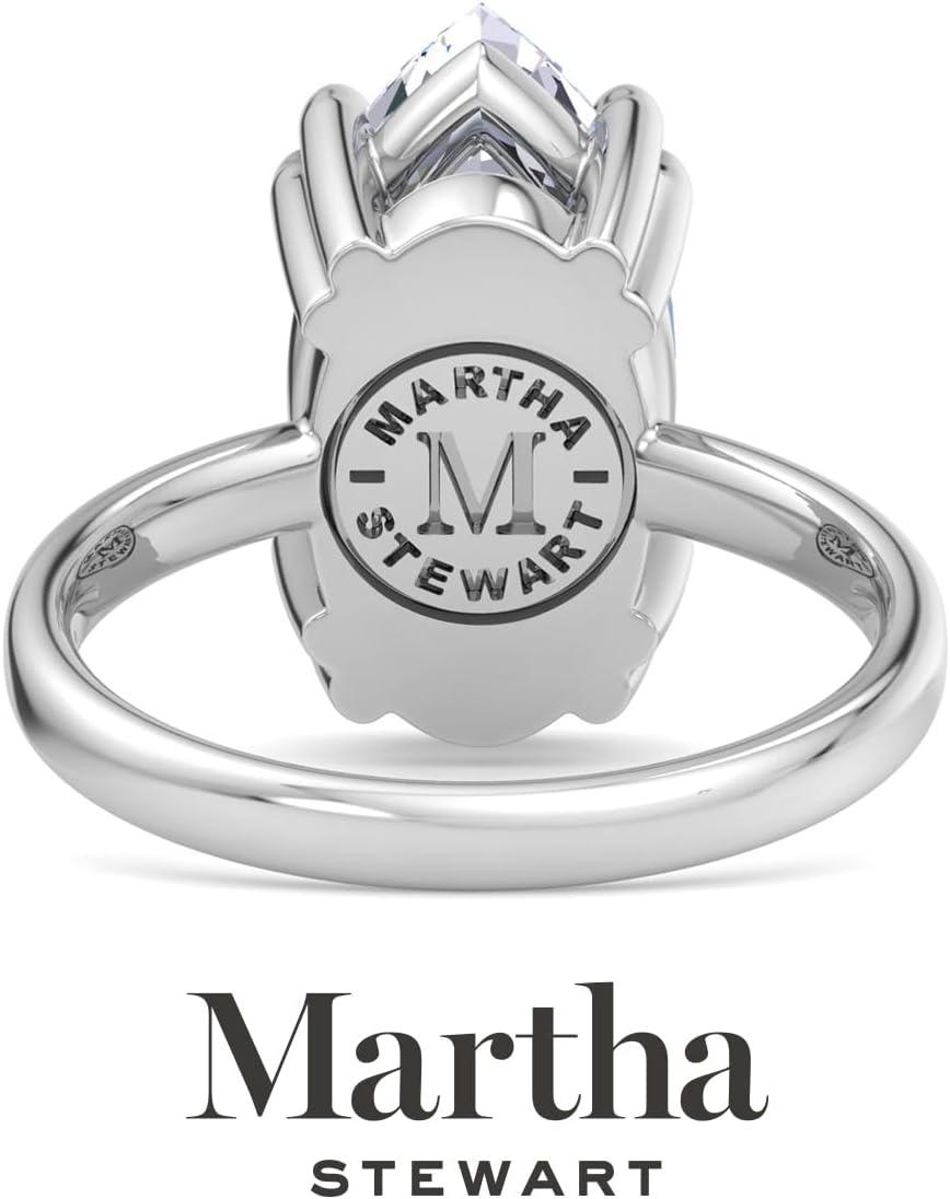 imageMartha Stewart 3 Carat Marquise Shape Lab Grown Diamond Solitaire Engagement Ring In Sterling Silver