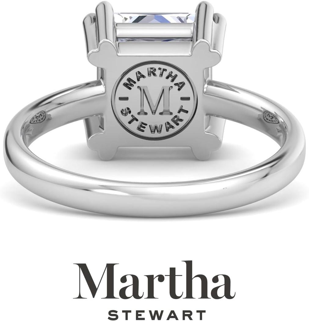 imageMartha Stewart 3 Carat Princess Cut Lab Grown Diamond Solitaire Engagement Ring In Sterling Silver