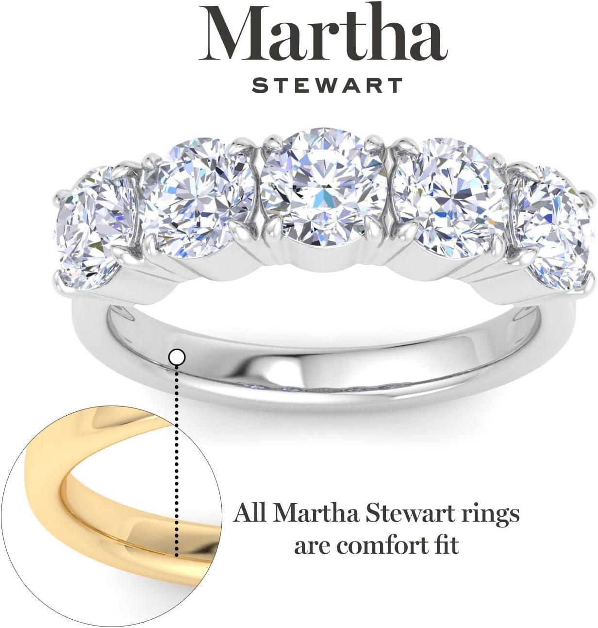 imageMartha Stewart 3 Carat Round Lab Grown Diamond Five Stone Engagement Ring In Sterling Silver
