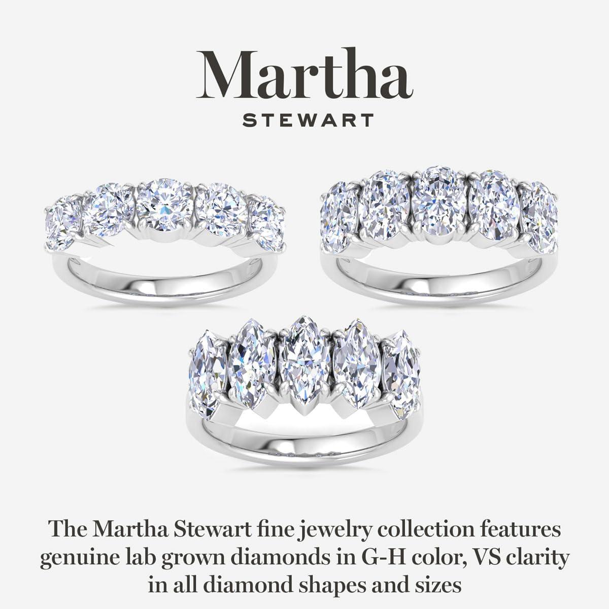 imageMartha Stewart 3 Carat Round Lab Grown Diamond Five Stone Engagement Ring In Sterling Silver
