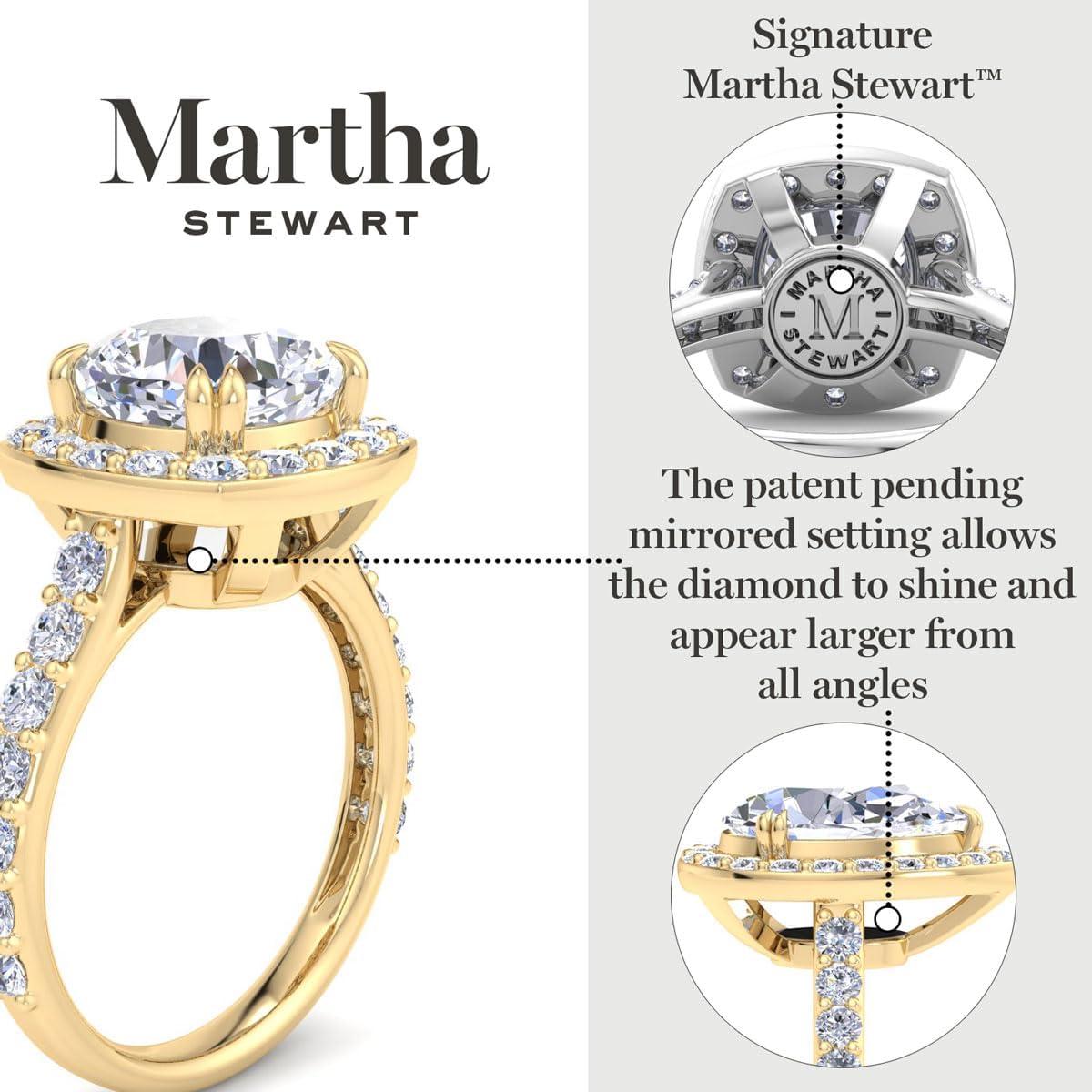 imageMartha Stewart 4 Carat Cushion Cut Lab Grown Diamond Halo Engagement Ring In Sterling Silver