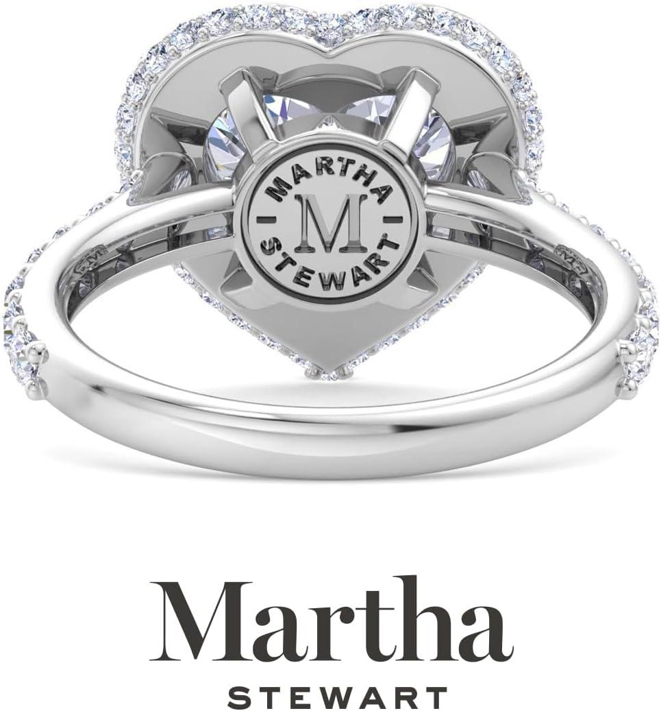imageMartha Stewart 4 Carat Heart Shape Lab Grown Diamond Hidden Halo Engagement Ring In Sterling Silver