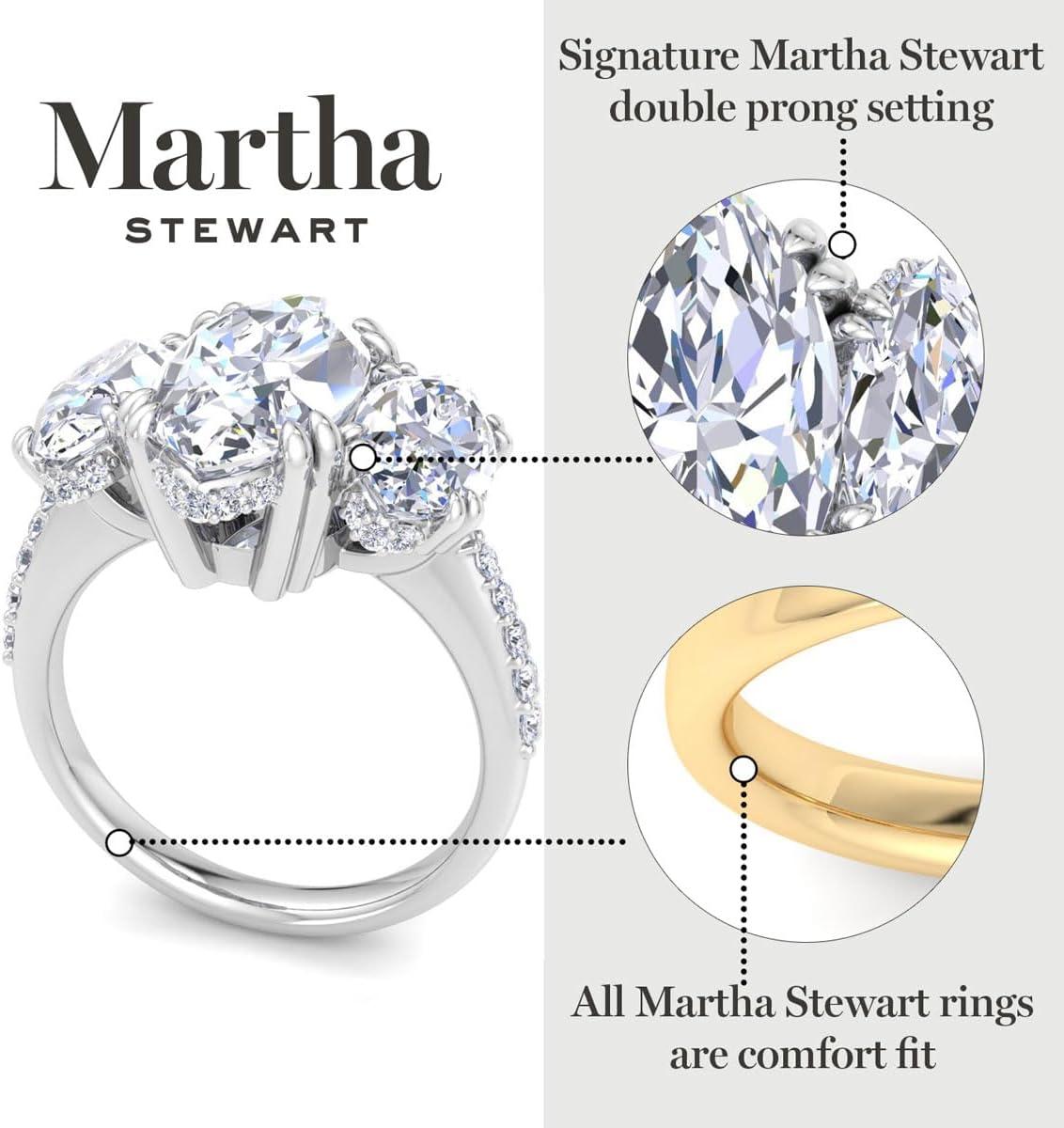 imageMartha Stewart 5 12 Carat Marquise Shape Lab Grown Diamond Three Stone Plus Engagement Ring In Sterling Silver