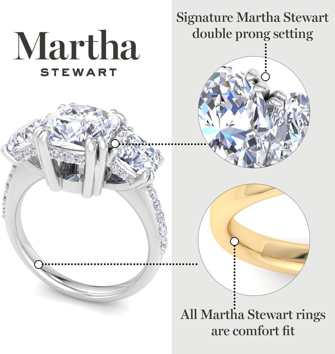 imageMartha Stewart 5 12 Carat Oval Shape Lab Grown Diamond Three Stone Plus Engagement Ring In Sterling Silver