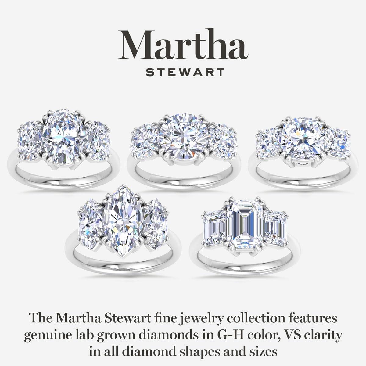 imageMartha Stewart 5 Carat Cushion Cut Lab Grown Diamond Three Stone Engagement Ring In Sterling Silver