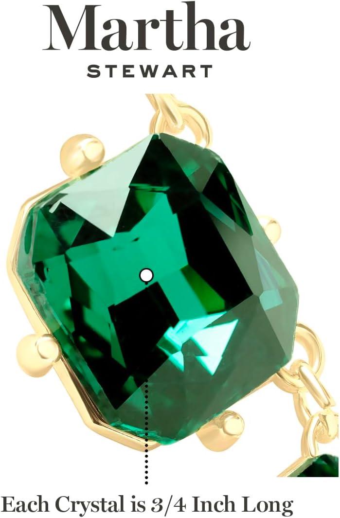 imageMartha Stewart Cushion Crystal Statement NecklaceGreen