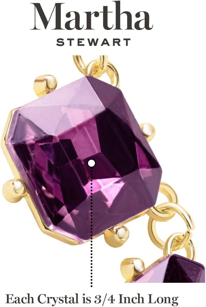 imageMartha Stewart Cushion Crystal Statement NecklacePurple