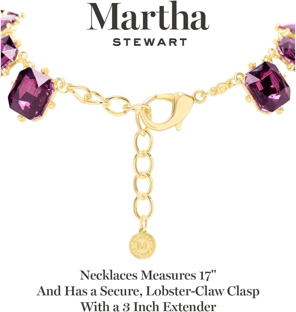 imageMartha Stewart Cushion Crystal Statement NecklacePurple