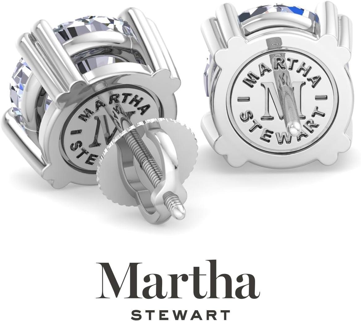 imageMartha Stewart Lab Grown Diamond Stud Earrings in Sterling Silver Lab Grown Diamond Earrings for Women100 Carats