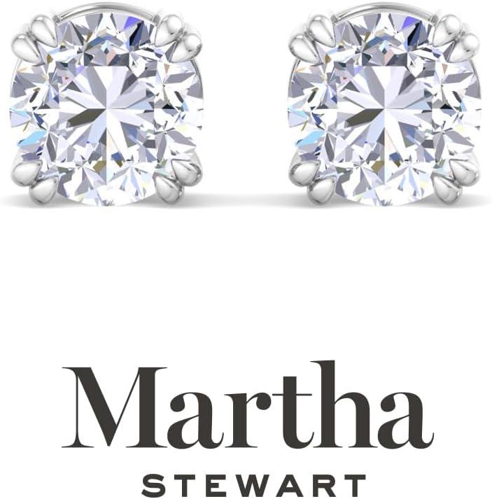 imageMartha Stewart Lab Grown Diamond Stud Earrings in Sterling Silver Lab Grown Diamond Earrings for Women30 Carats