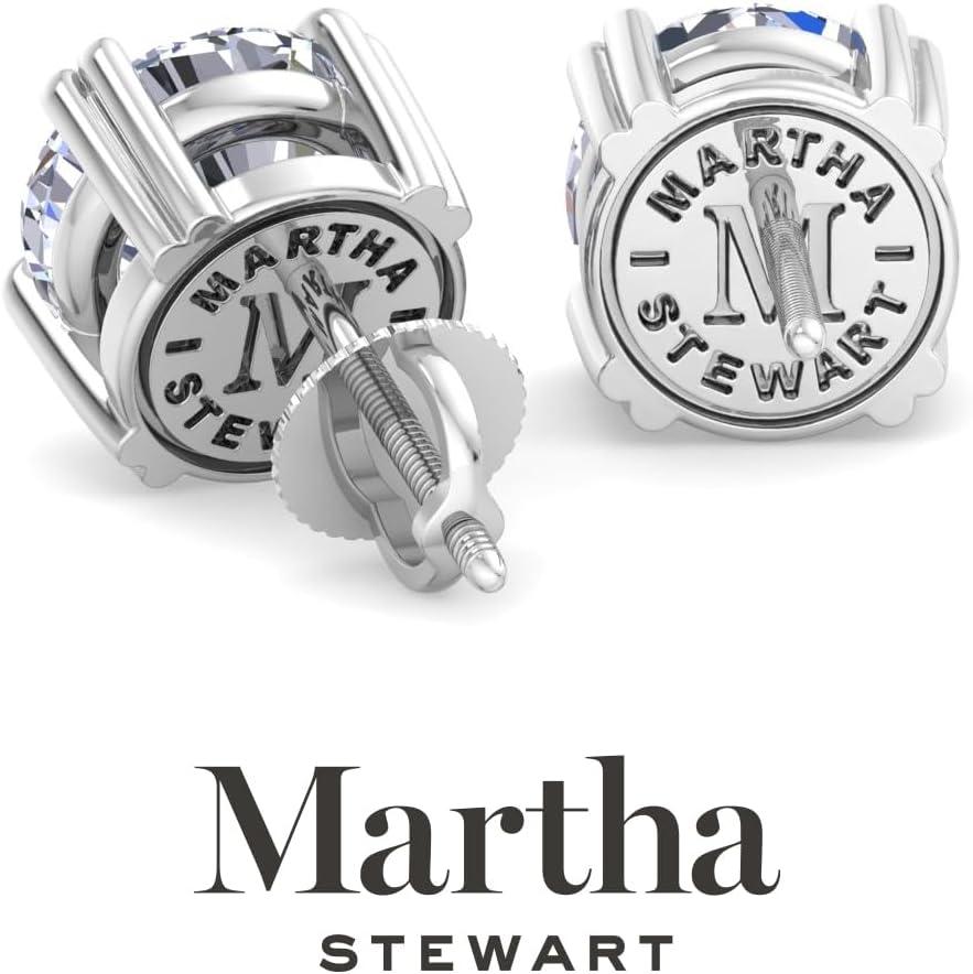 imageMartha Stewart Lab Grown Diamond Stud Earrings in Sterling Silver Lab Grown Diamond Earrings for Women40 Carats